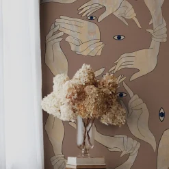 Uno, Nessuno Rosa Antico Cotone Carta da parati