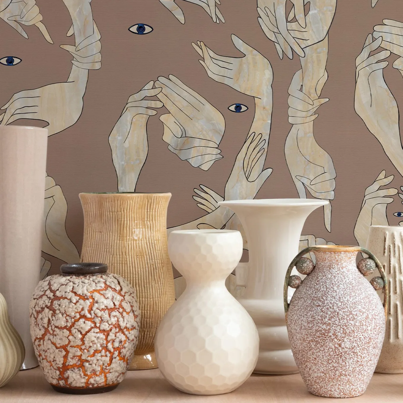 Uno, Nessuno Rosa Antico Cotone Carta da parati