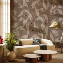 Uno, Nessuno Rosa Antico Cotone Carta da parati