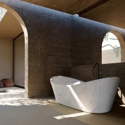 Vasca da bagno in marmo Carrara bianco Caresi