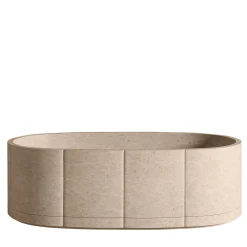 Vasca da bagno Oval Beige in marmo Sartoriale di Federico Peri