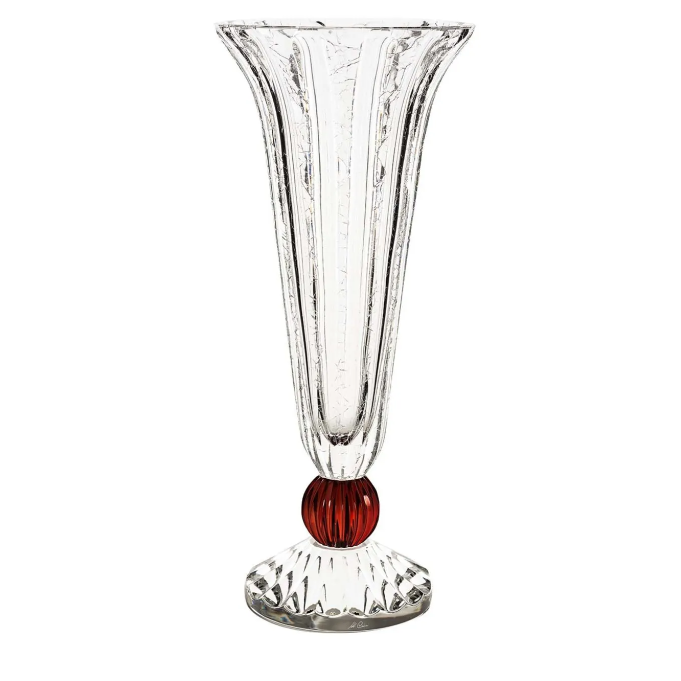 Vaso a sfera rosso venato Ginostra