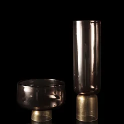 Vaso alto Giano in ametista e oro