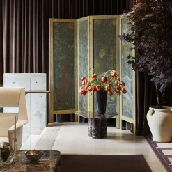 Vaso alto in filigrana bianca e nera Murrine