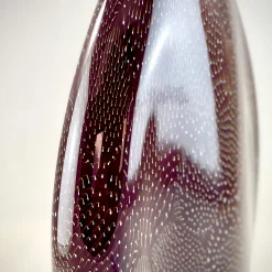 Vaso alto in filigrana rossa e bianca Murrine