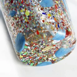 Vaso Anfora in Vetro di Murano Azzurro