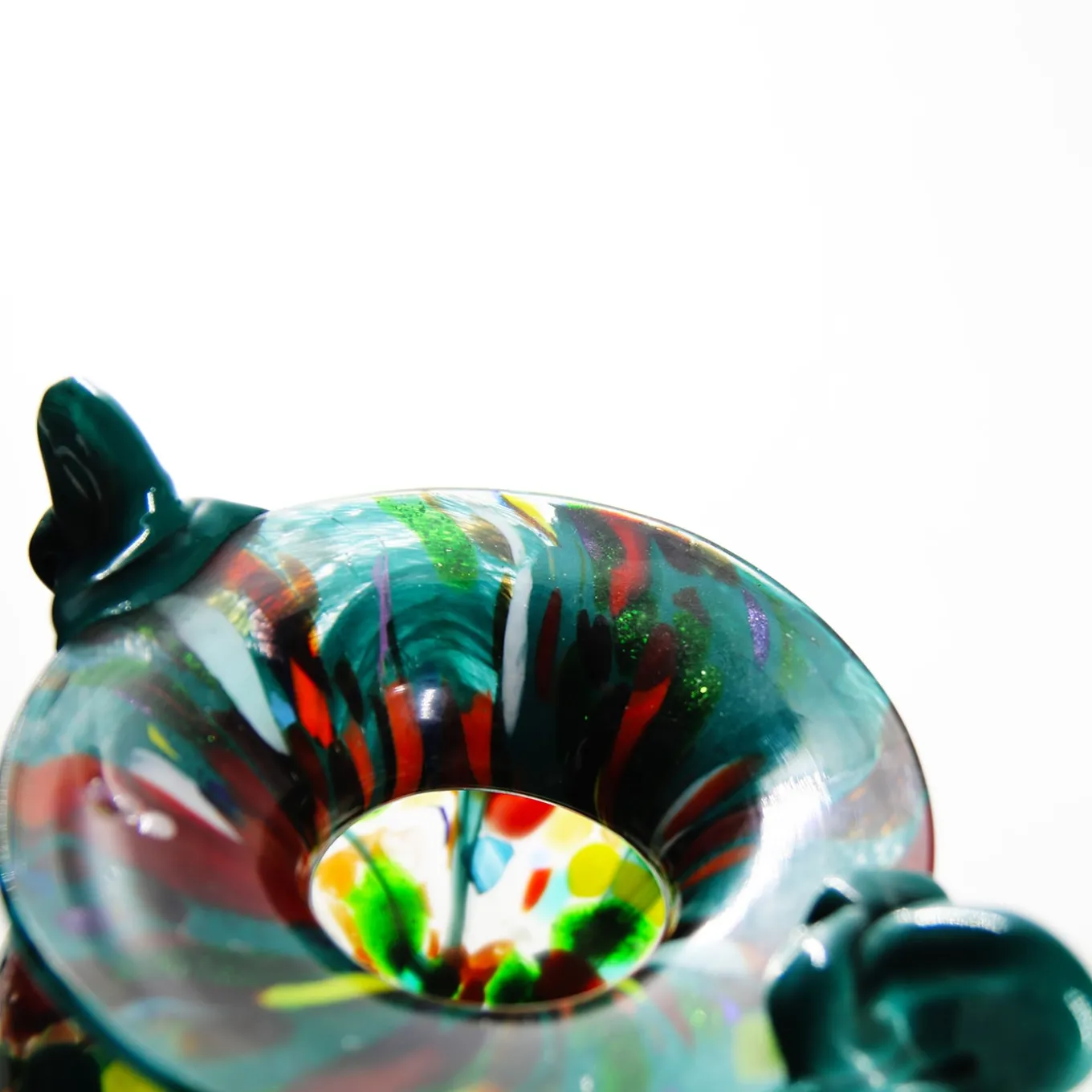 Vaso Anfora in Vetro di Murano Ametista e Verde