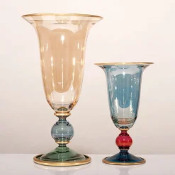 Vaso Arlecchino blu pallido