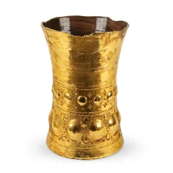 Vaso Auri in ceramica oro di Gabriele Mengoni