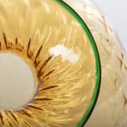 Vaso Balloton ambra chiaro con bordo verde