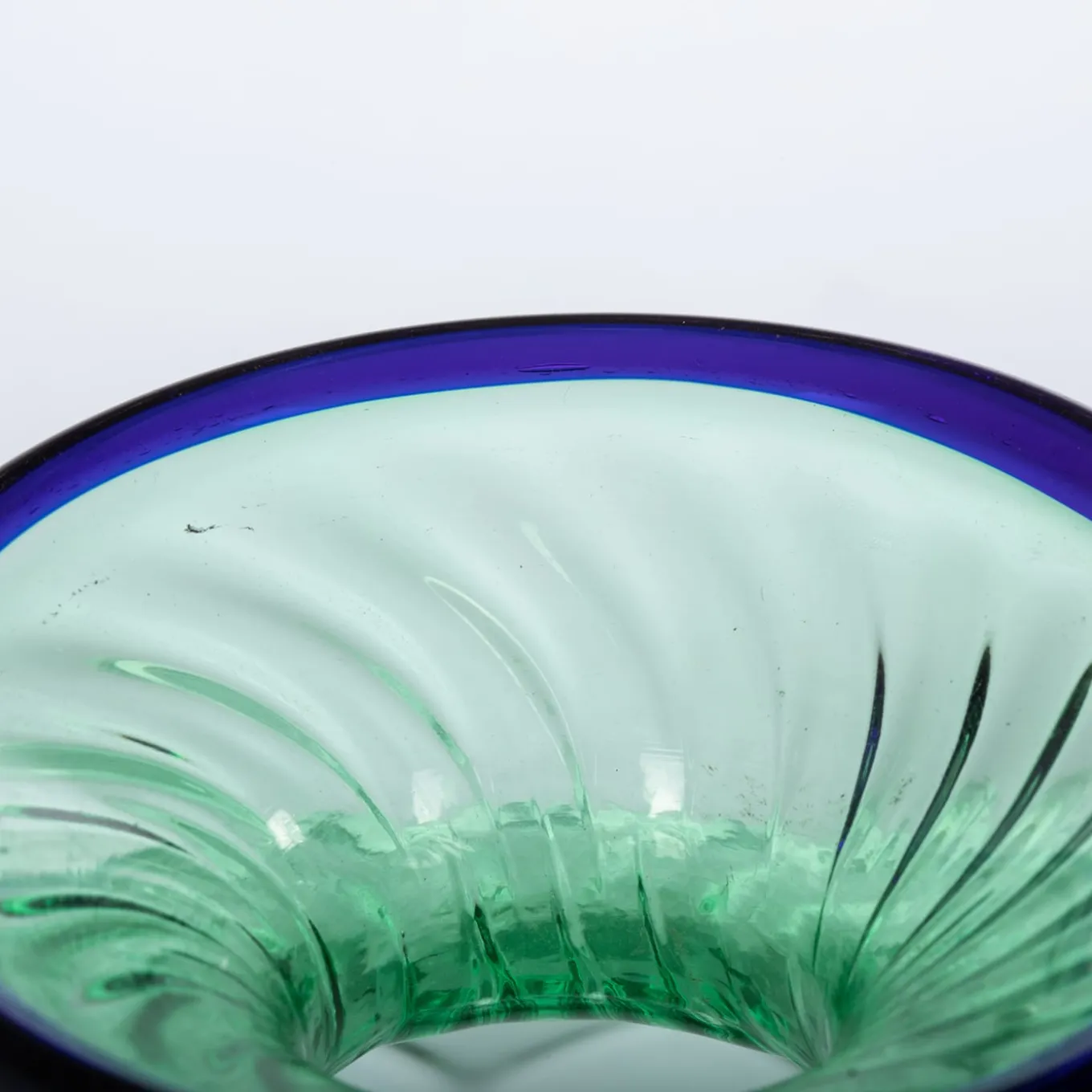 Vaso Balloton verde con bordo blu