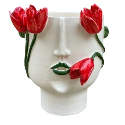 Vaso bianco antropomorfo La Conturbante