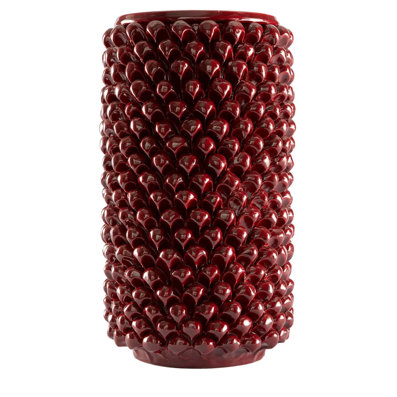 Vaso Bordeaux cilindrico in ceramica
