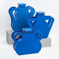 Vaso con coperchio OTTO Blu Majorelle Edizione Limitata in pelle con manico angolare