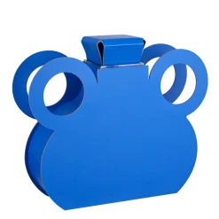 Vaso con manico rotondo in pelle Edition Limitée OTTO Majorelle Blue con coperchio