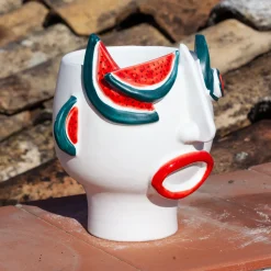 Vaso con testa di venditore di angurie di Riccardo Street