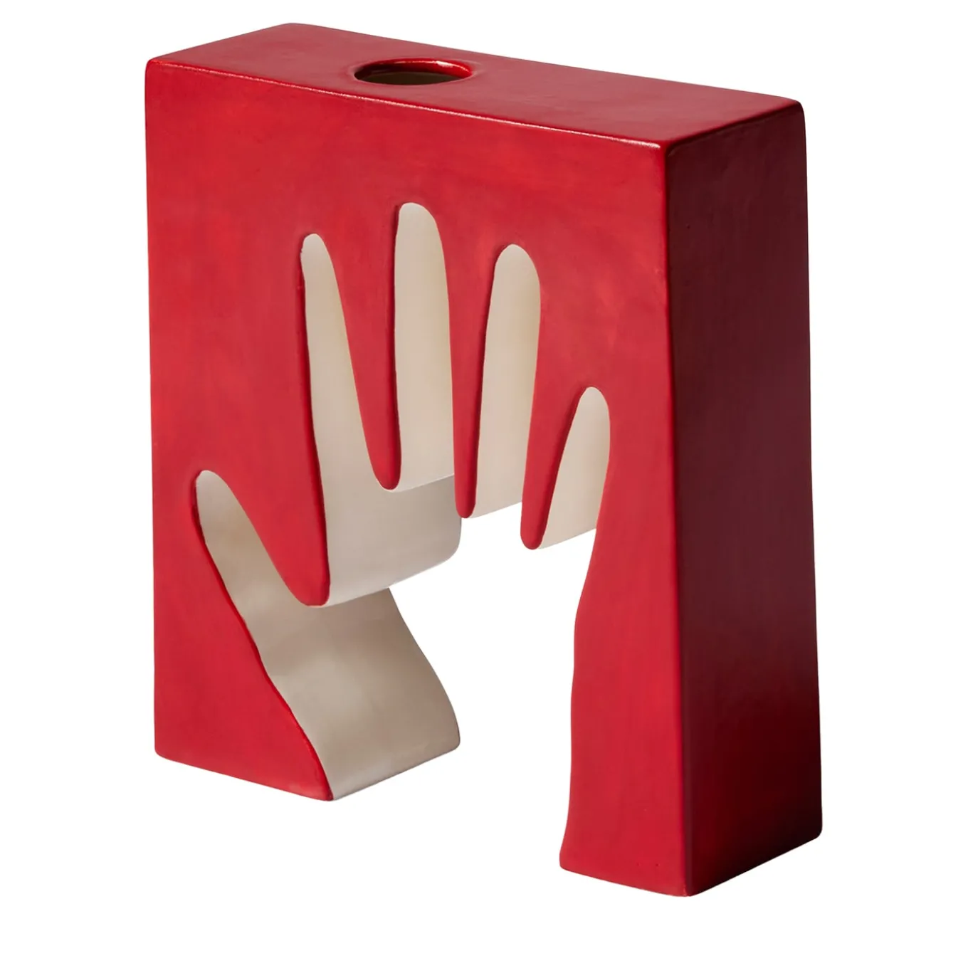 Vaso da fiori rosso Impronta di Ico Parisi