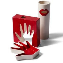 Vaso da fiori rosso Impronta di Ico Parisi