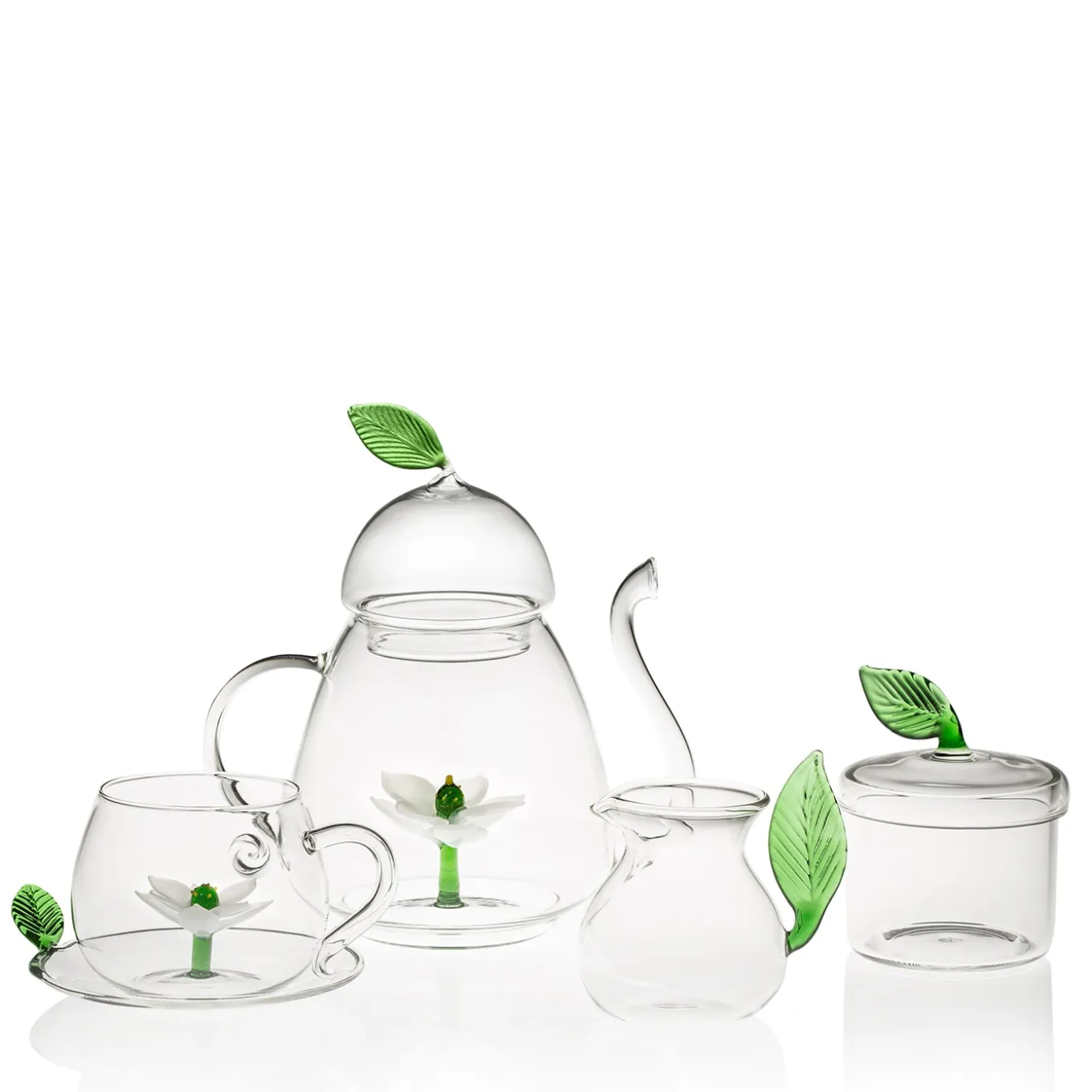 Vaso da latte a foglia verde