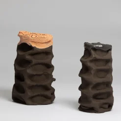 Vaso Decorativo in Ceramica Nero & Arancione #2