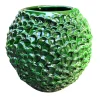 Vaso decorativo Medium Round della serie Onda in Verde Muschio Dorato
