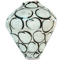 Vaso di manganese e cerchi verde rame