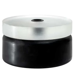 Vaso di vetro cilindrico corto in bianco e nero