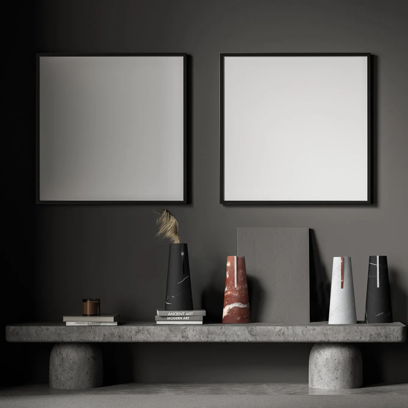 Vaso Elara Bianco Carrara e Verde Alpi