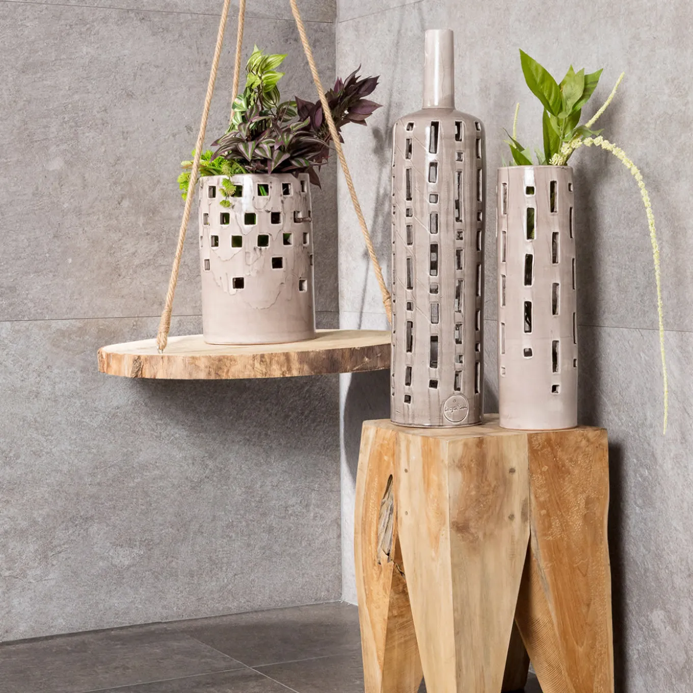 Vaso Faromangiabarche Quercia Da Sughero Taupe di Letizia Piani