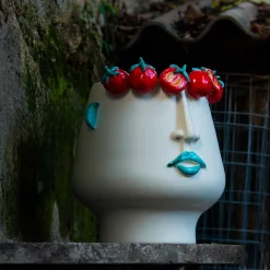 Vaso Figurativo in Ceramica Multicolore Russidda