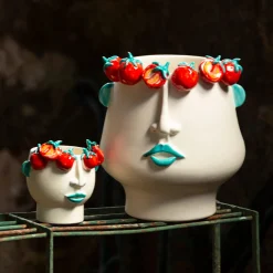 Vaso Figurativo in Ceramica Multicolore Russidda