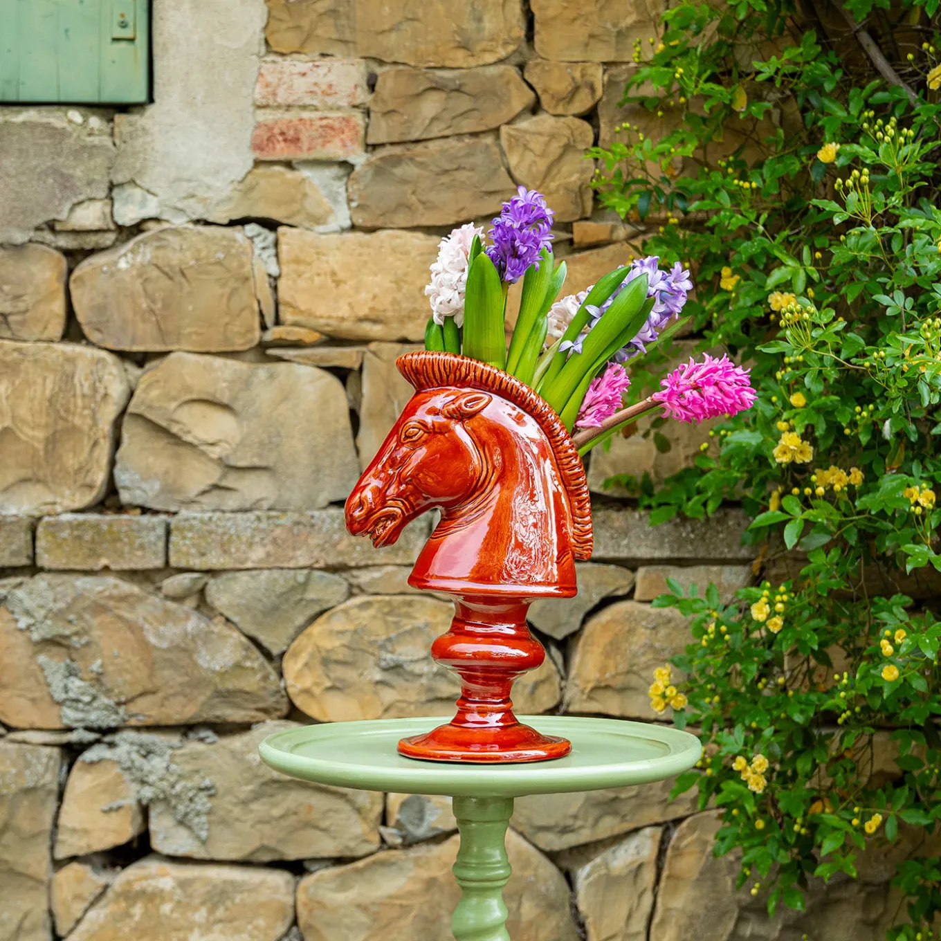 Vaso figurativo in ceramica Cheval Blanc