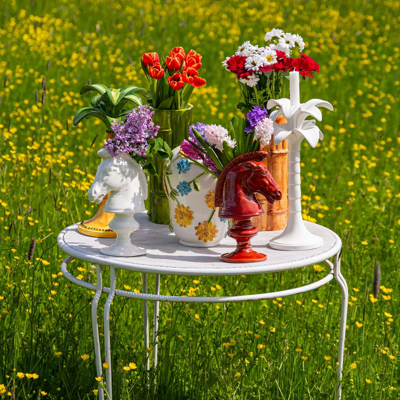 Vaso figurativo in ceramica Cheval Blanc