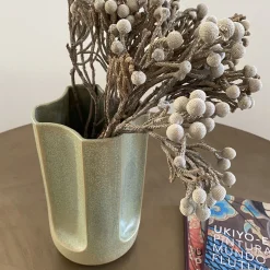 Vaso Giuseppe Bruma in ceramica smaltata verde opaco