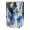 Vaso Grande in Vetro di Murano Blu con Tecnica Nougat