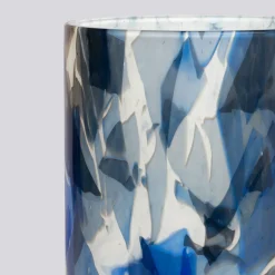 Vaso Grande in Vetro di Murano Blu con Tecnica Nougat