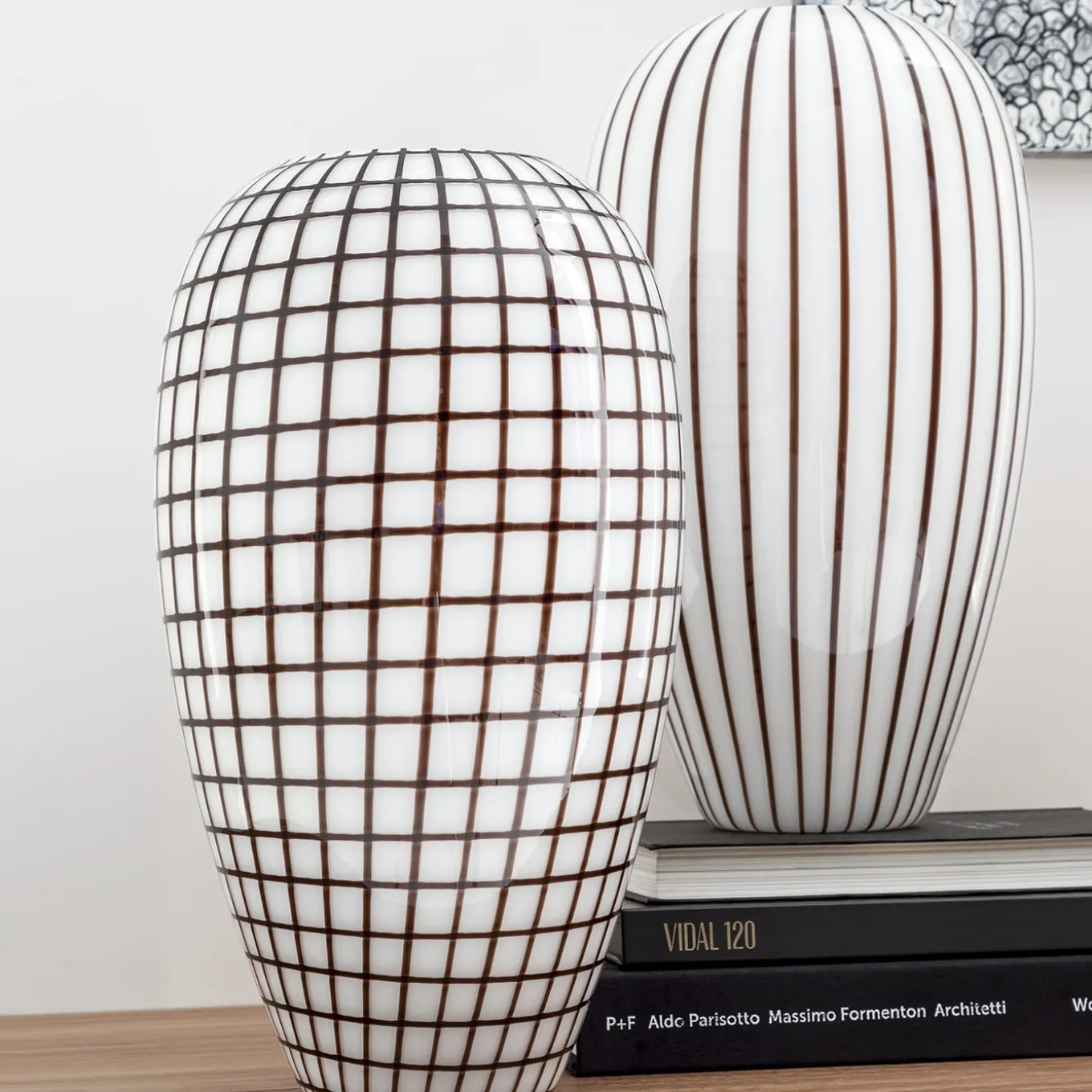 Vaso Grid bianco e nero