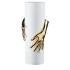 Vaso Hands oro e bianco