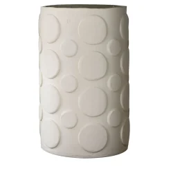 Vaso in ceramica bianca a pois City