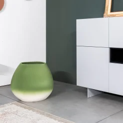 Vaso in ceramica Biarritz sfumato verde-bianco