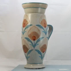 Vaso in Ceramica Karma con Coperchio e Finitura Opaca con Motivo Floreale