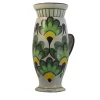 Vaso in Ceramica Verde Foglia con Coperchio e Motivo Botanico