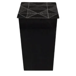 Vaso in metallo con coperchio con motivo Cesta