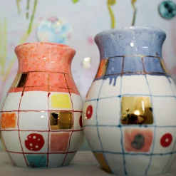 Vaso in porcellana rosa Calypso