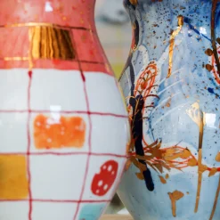 Vaso in porcellana rosa Calypso