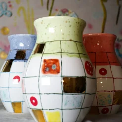 Vaso in porcellana verde Calypso