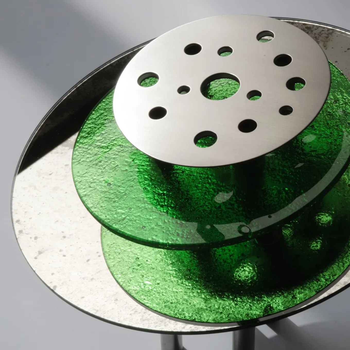 Vaso in vetro e acciaio Dea Luna