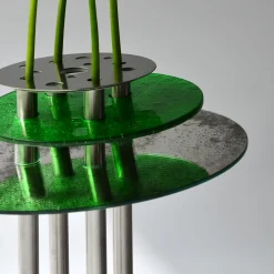 Vaso in vetro e acciaio Dea Luna