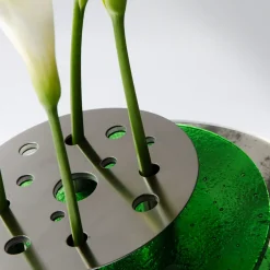 Vaso in vetro e acciaio Dea Luna