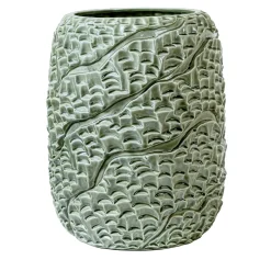 Vaso Mino in ceramica verde canapa lucido